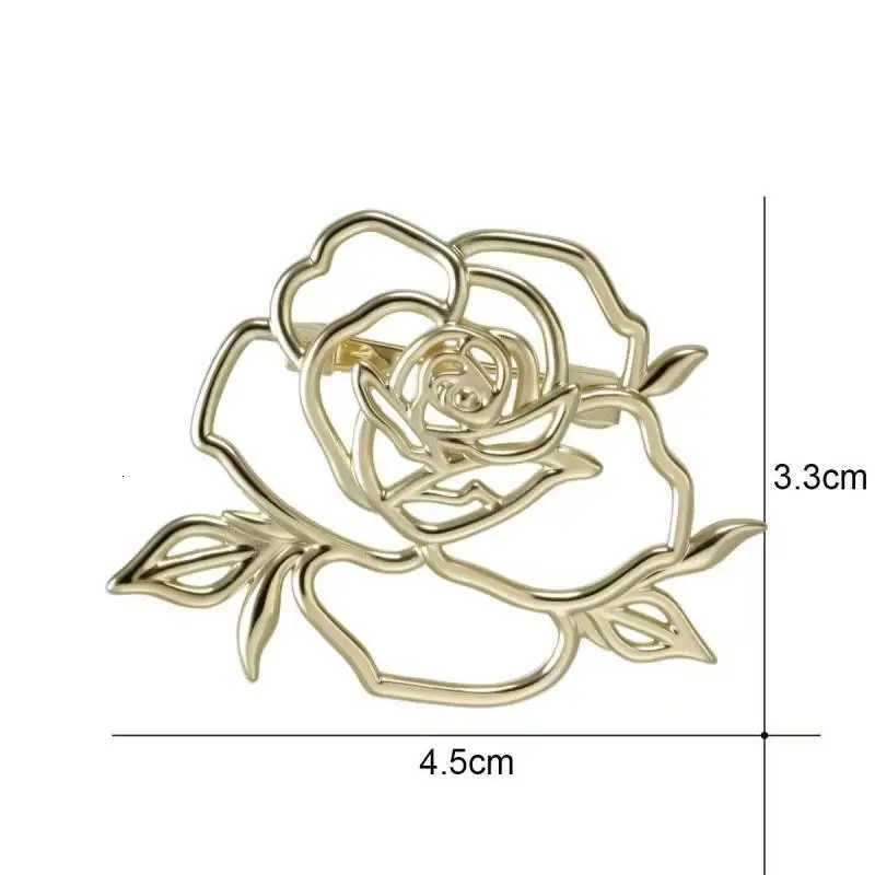 1pc Korean Simple Hollowed Out Rose Brooch For Women Men Unisex Corsage Pin Temperament Suit Coat Party Accessories Gift Z260401