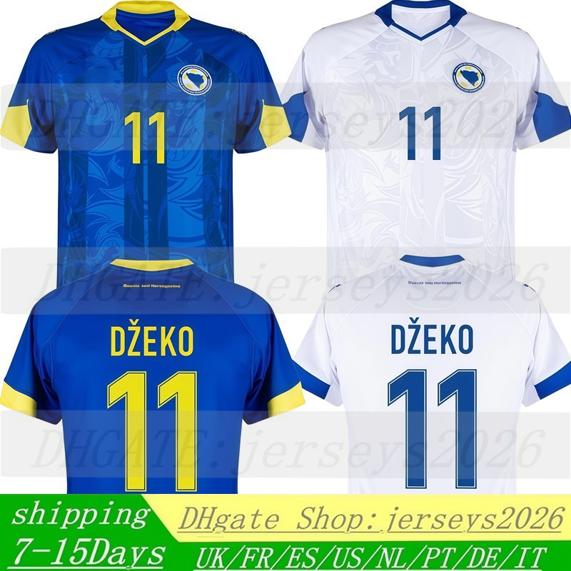 2026 Bosnia and Herzegovina Dzeko Soccer Jerseys 26 27 Home Away Men kids Players Fans Football Jersey Shirts kit Kit S-4XL DEMIROVIC ALAJBEGOVIC BAJRAKTAREVIC DEDIC