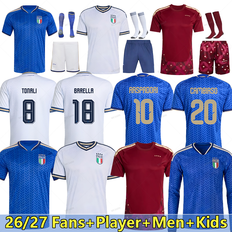 italy jersey World Cup 2026 Italy Soccer Jerseys Italian National Team Italys Retro DEL PIERO BAGGIO Italia Vintage football tops Shirt BARELLA MALDINI kids kit 4XL