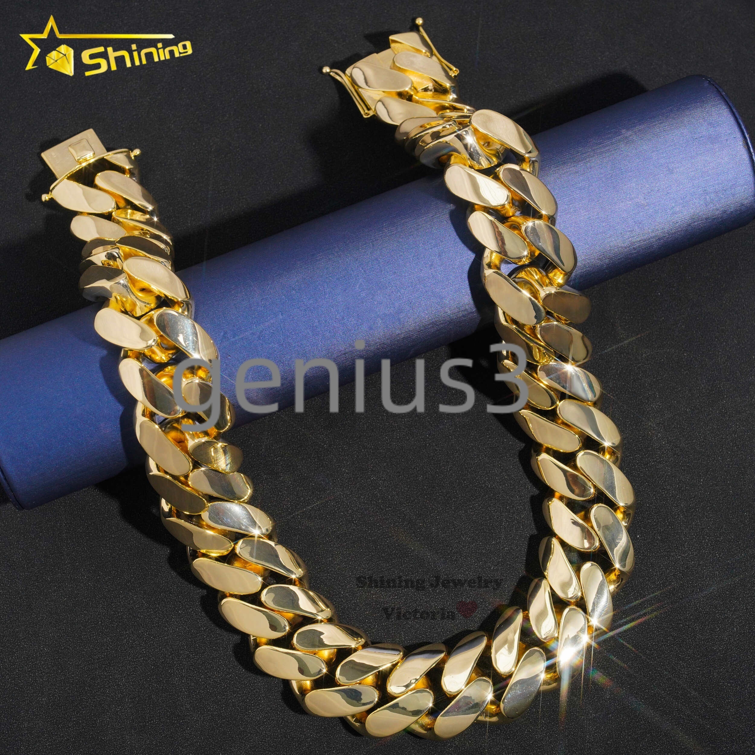 Hip Hop Jewelry Fashion Luxury and Heavy Necklace Super Big Cuban Necklace 18K Gold Plated Cuban Link Chain Miami Cuban Link