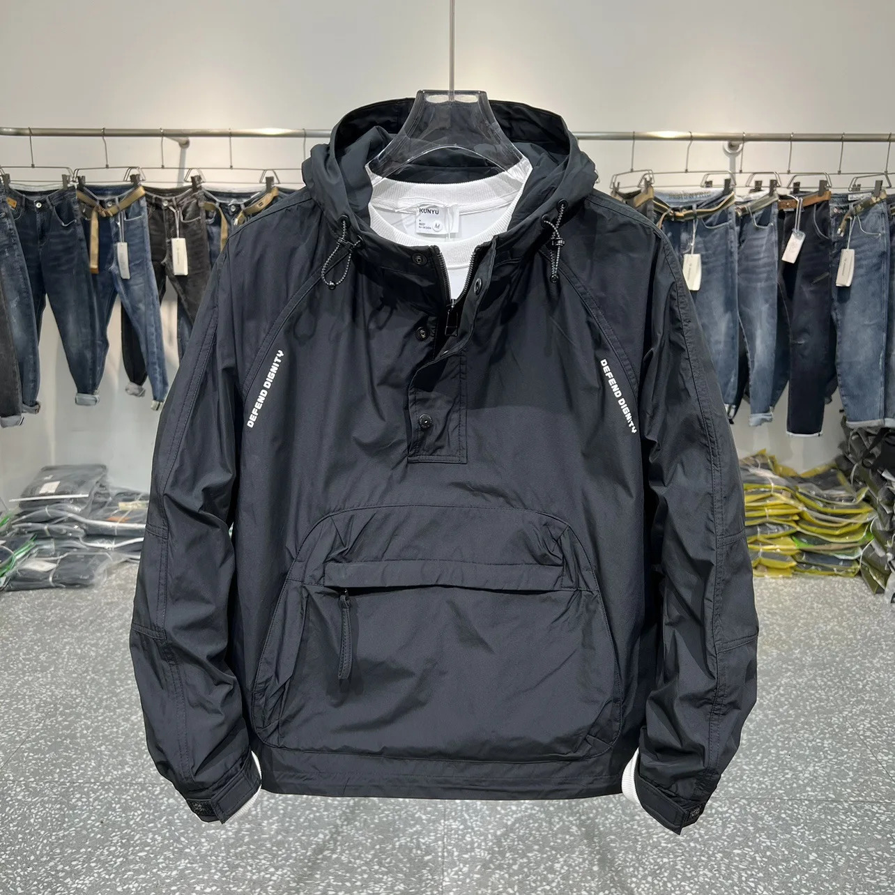 Mens Fashion Long Sleeve Hooded Jacket Casual Outerwear with Zipper Pockets Outdoor Work Jacket Bomber Baseball Jacket 260401