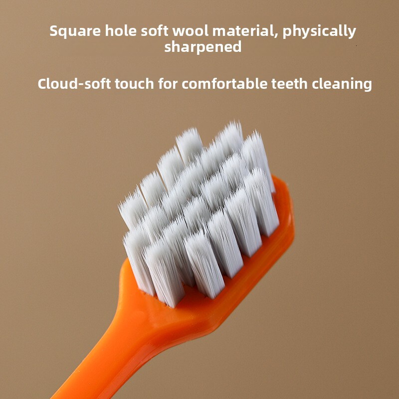 Toothbrush Royalead Luxury Adult 6 Piece Set Home Use Light Luxury Gift Box Wide Head Soft Bristle Brown Checkerboard Print