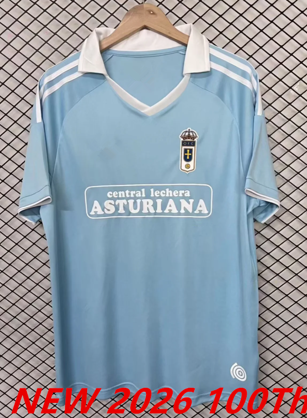 25 26 Real Oviedo 100Th anniversary Soccer Jerseys S.CAZORLA Blue Centenario Camiseta de Futbol 2025 2026 Football