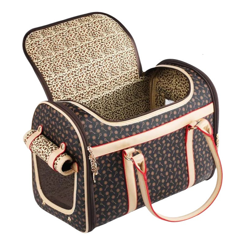 Pet Carrier Puppy Small Dog Wallet Cat Valise Sling Bag Waterproof PU Leather Carrying Handbag for Outdoor Travel Walking Hiking