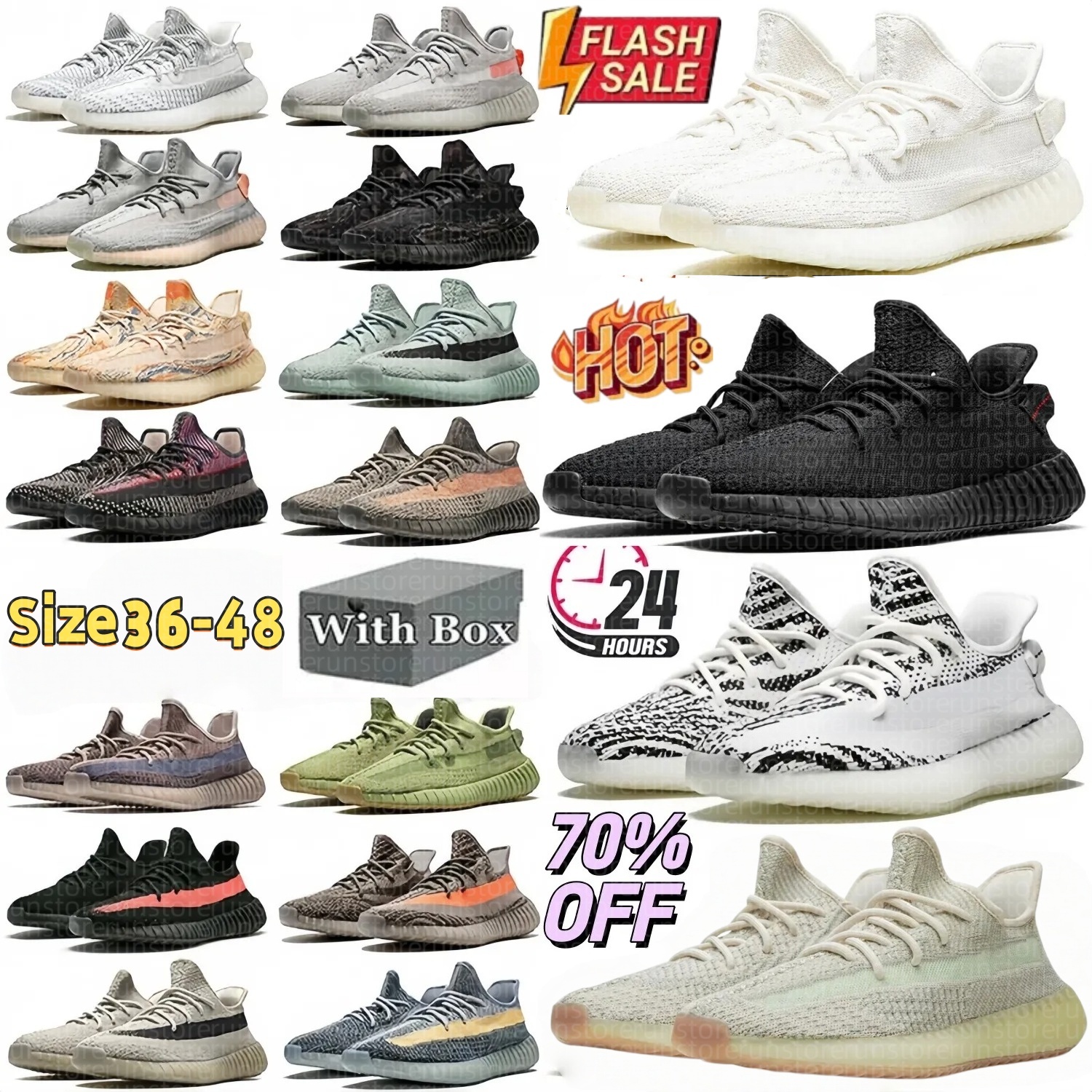 With Box Boost Sneakers Designer Runner Shoes Men 350 v2 Breathable Sneaker Outdoor Sports Casual Trainers Women Men Sport Shoes Size 36-48