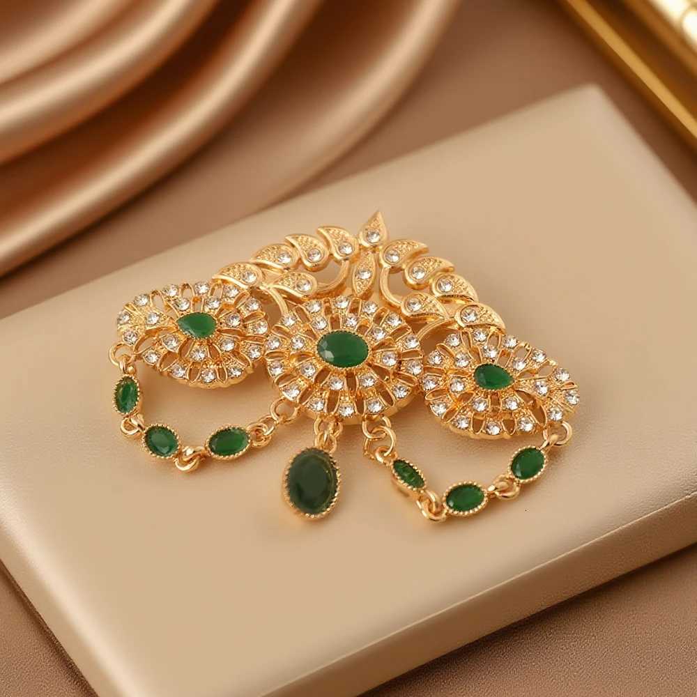 Gold plated moroccan vintage brooch for women arabic middle east bridal brooch pin caftan jewelry Z260401