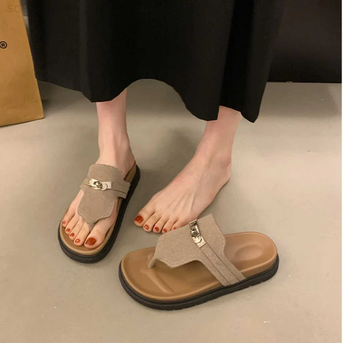Women Slippers Flats Sandals Summer Shoes 2025 New Casual Trend Woman Flip Flops Sport Slingback Shoes Slides Mujer Sandalias H260401