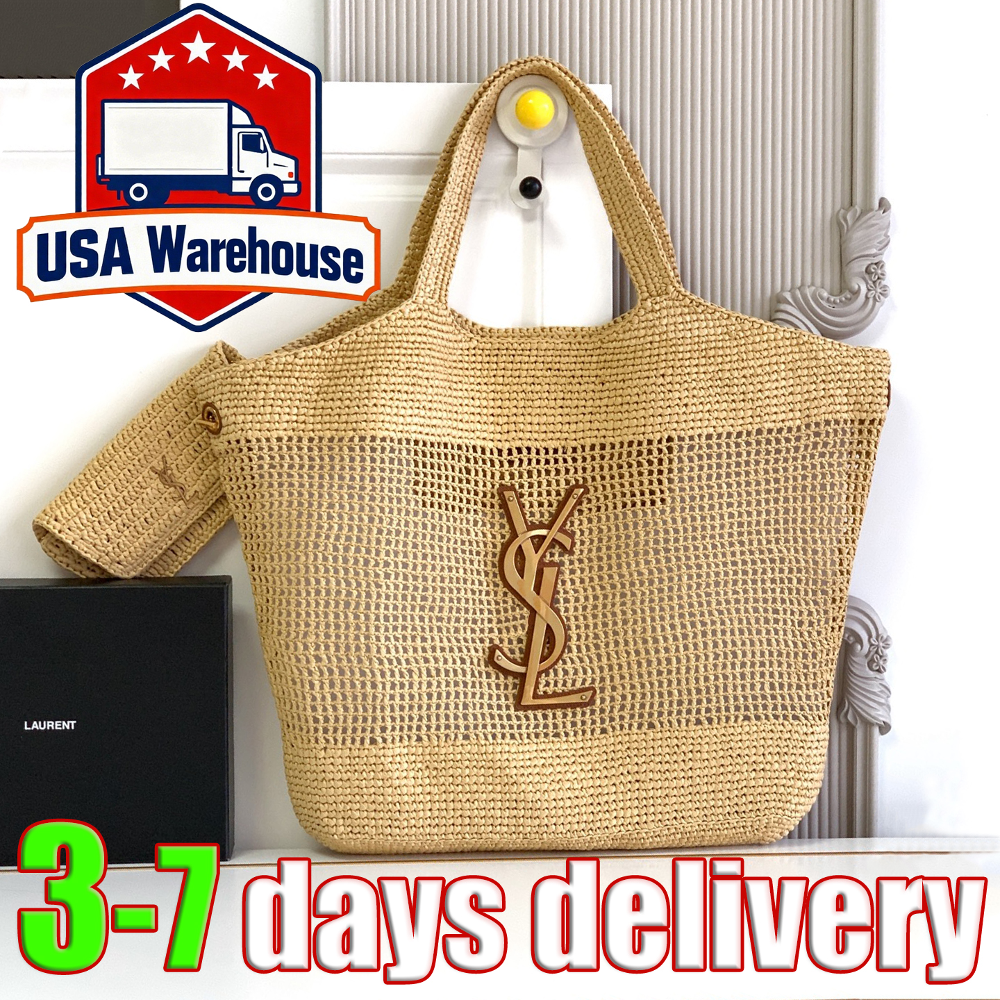 Beach Bag Tote Bag Designer Bag Summer Straw Bag Shoulder Bag Antique Bronze Hardware Luxury Bag Women's Handbag Large Capacity Shopping Bag Vacation Hobo Bag New