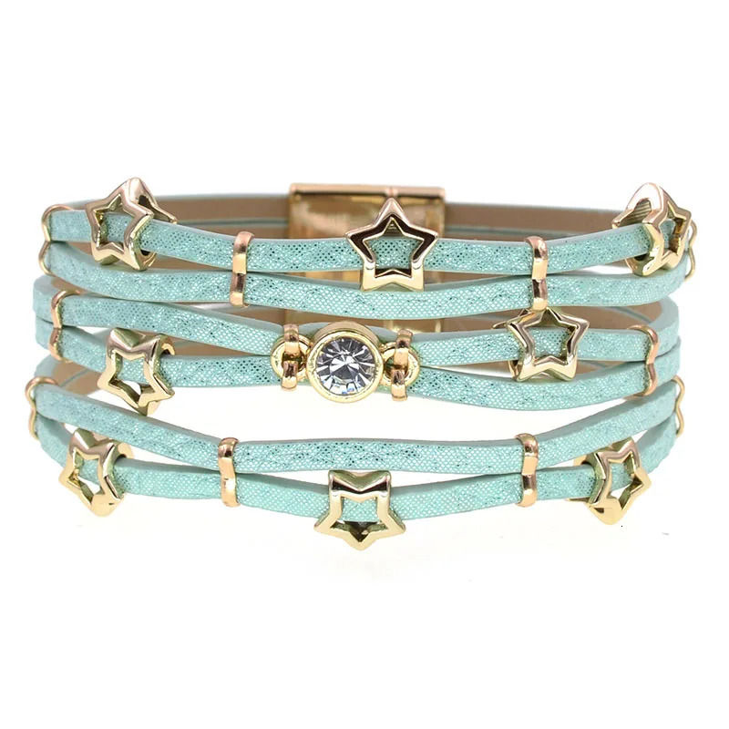 WELLMORE star bracelets for women Bohemia leather bracelets fashion wrap bracelets magnet bracelets Female jewelry wholesale 260318BJ - view 5