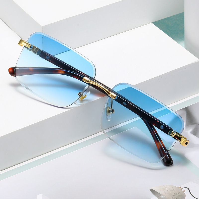 Fashion Tortoiseshell Temple Metal for Women 2025 New Cross-border Personality Square Sunglasses