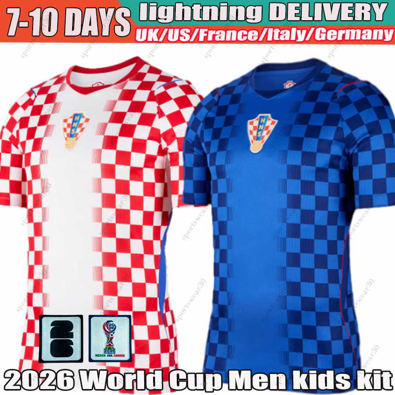 2026 Croatia Jersey Modric jersey Livakovic Kramaric Brozovic Pasalic Kovacic Majer Gvardiol 26 27 national football Shirt men kids kits Uniform