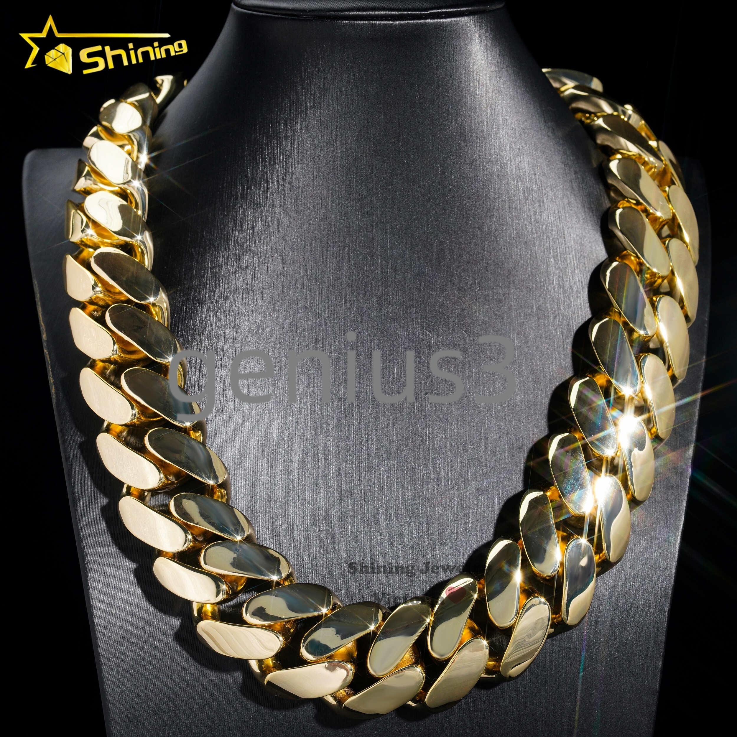 Hip Hop Jewelry Fashion Luxury and Heavy Necklace Super Big Cuban Necklace 18K Gold Plated Cuban Link Chain Miami Cuban Link