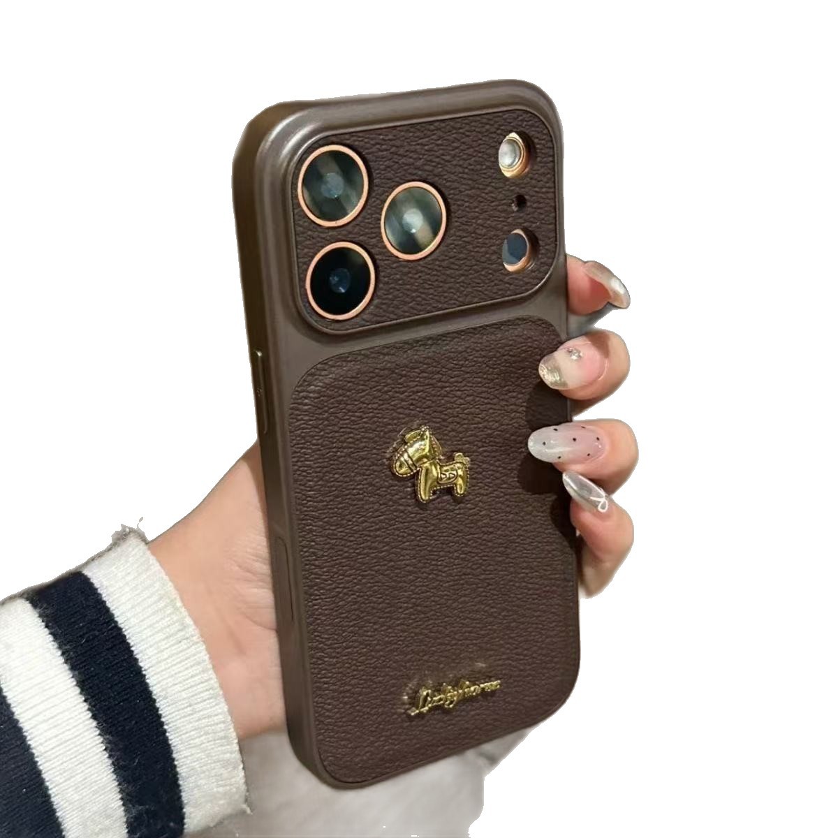 Ins wind leather pattern retro pony for iPhone iPhone case love New Year