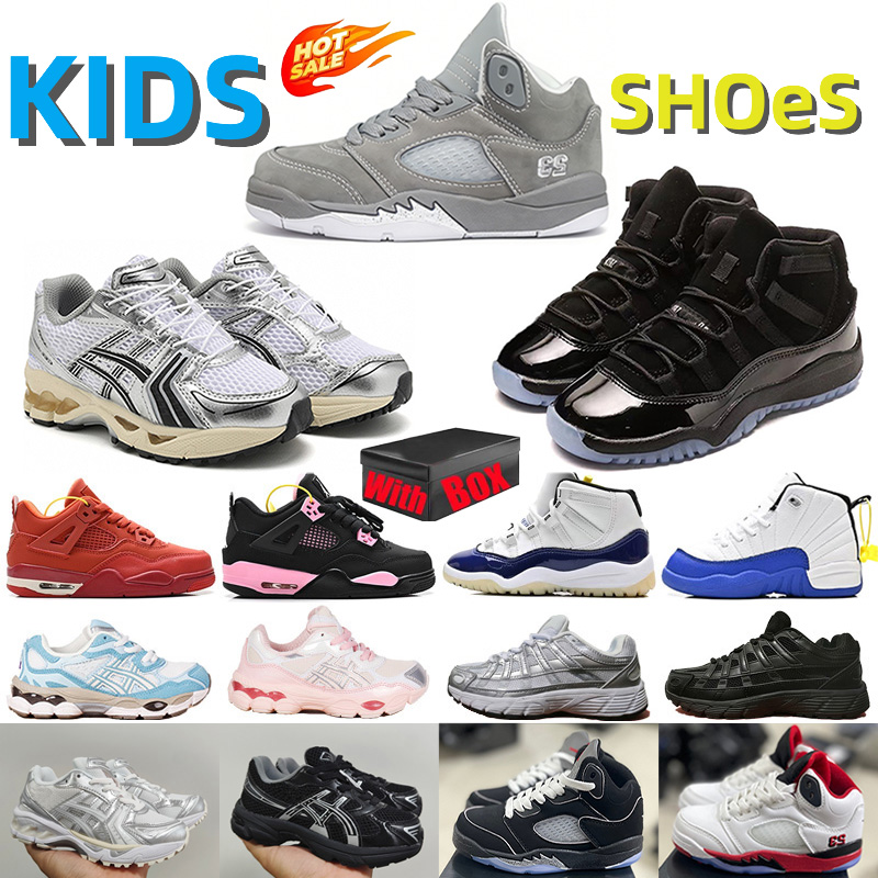 Designer Kids Shoes Basketball Wolf Grey sneakers Toddler shoe Preschool Children Youth Athletic baby Boys Girls Chaussures infantis running Trainers eur 25-35