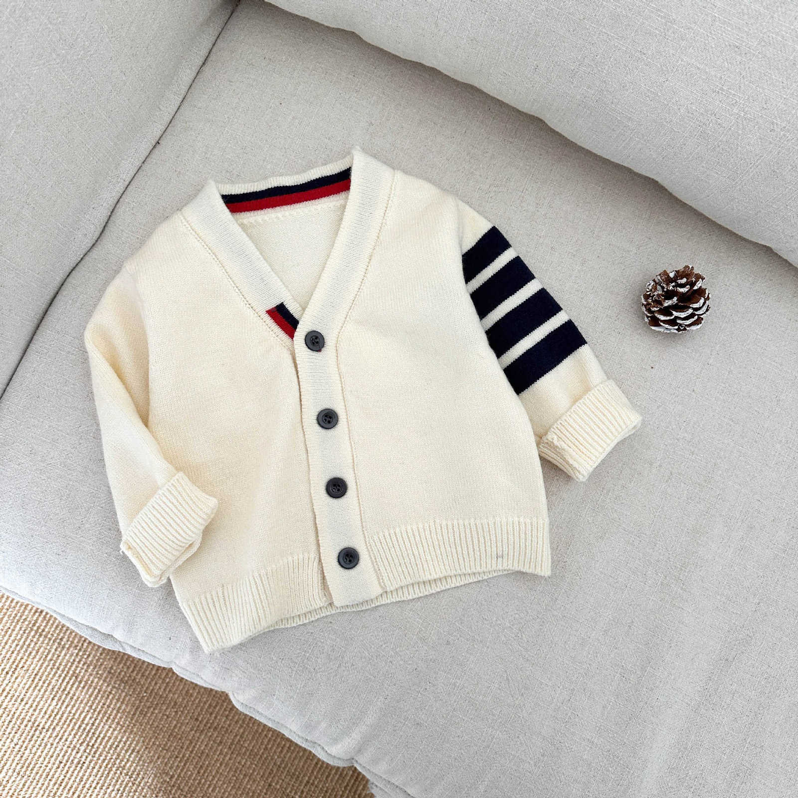 Cardigan Cardigan Ins baby cardigan spring new style knitwear autumn version for boys and girls Korean style V-neck casual sweater stylish jacket