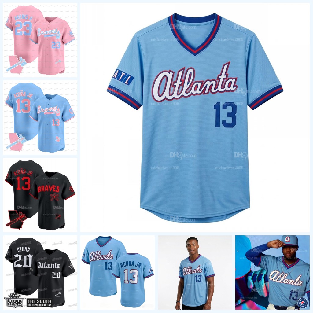 13 Ronald Acuna Jr. Atlantas Braves 2026 City Connect Jersey Michael Harris II Austin Riley Matt Olson Mauricio Dubon Ozzie Albies Drake Baldwin Jose Suarez Strider