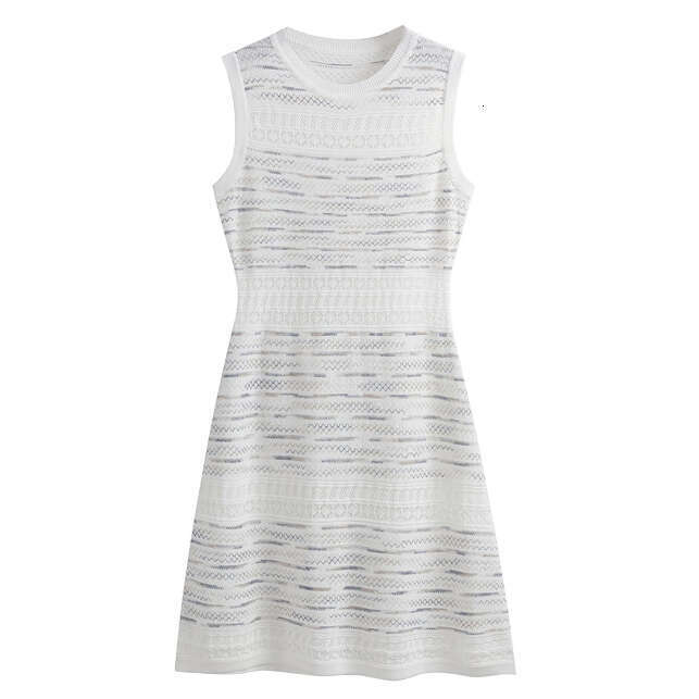 k30 Designer elegant and chic women's knitted 2026 summer new hollow sleeveless slim A-line ice silk vest