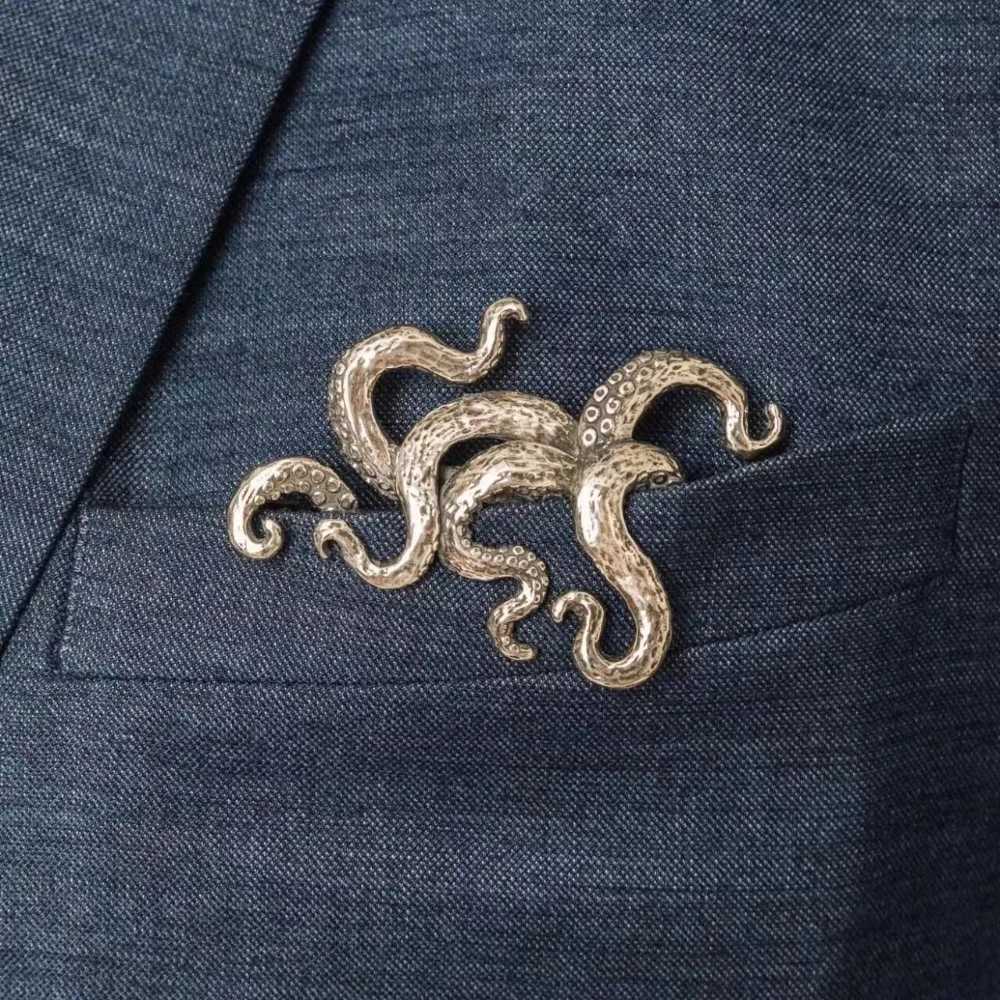 Exquisite Creative Crocodile Tiger Octopus Animal Brooches for Men Women Tradition Retro Gentleman Suit Coat Neckline Jewelry Z260401
