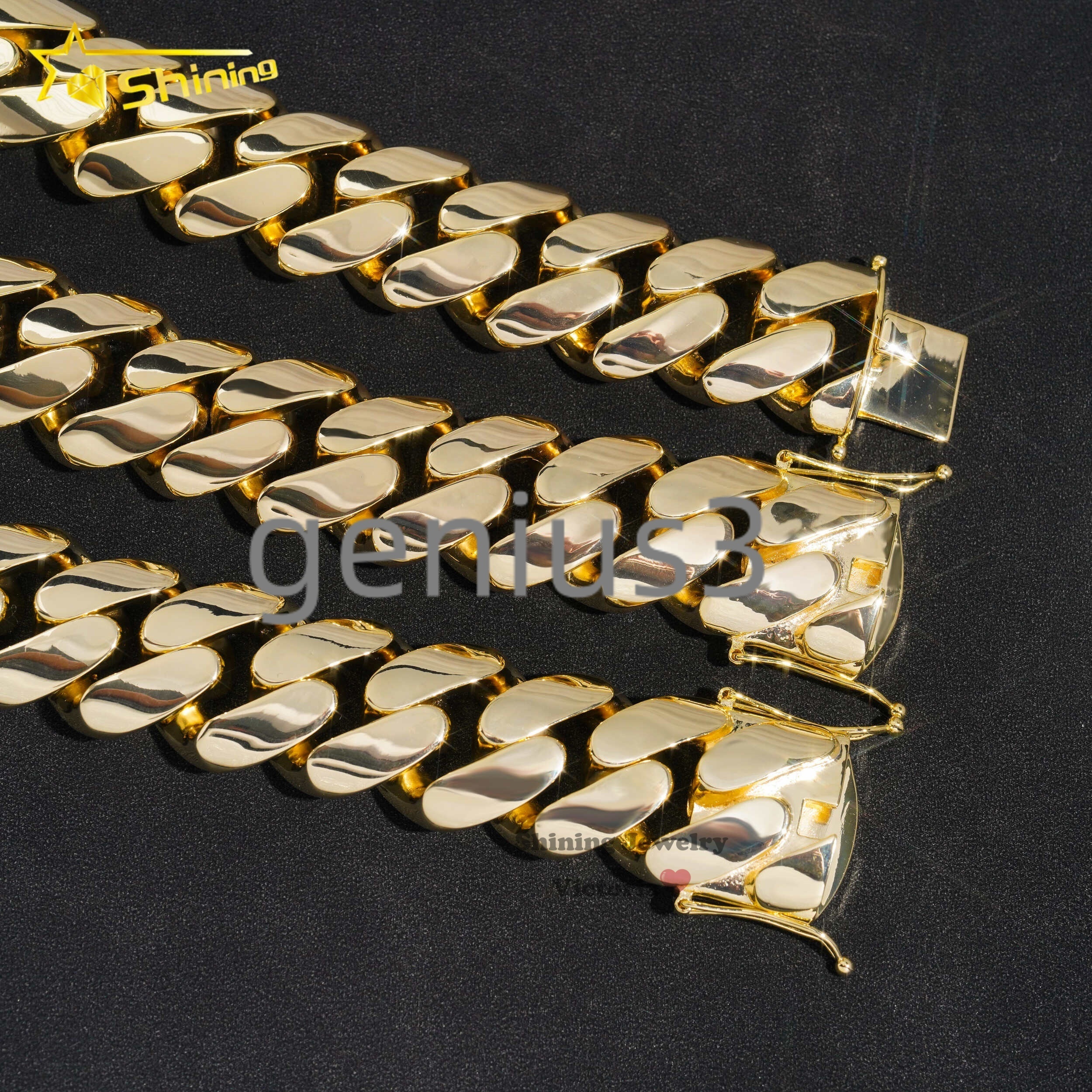 Hip Hop Jewelry Fashion Luxury and Heavy Necklace Super Big Cuban Necklace 18K Gold Plated Cuban Link Chain Miami Cuban Link