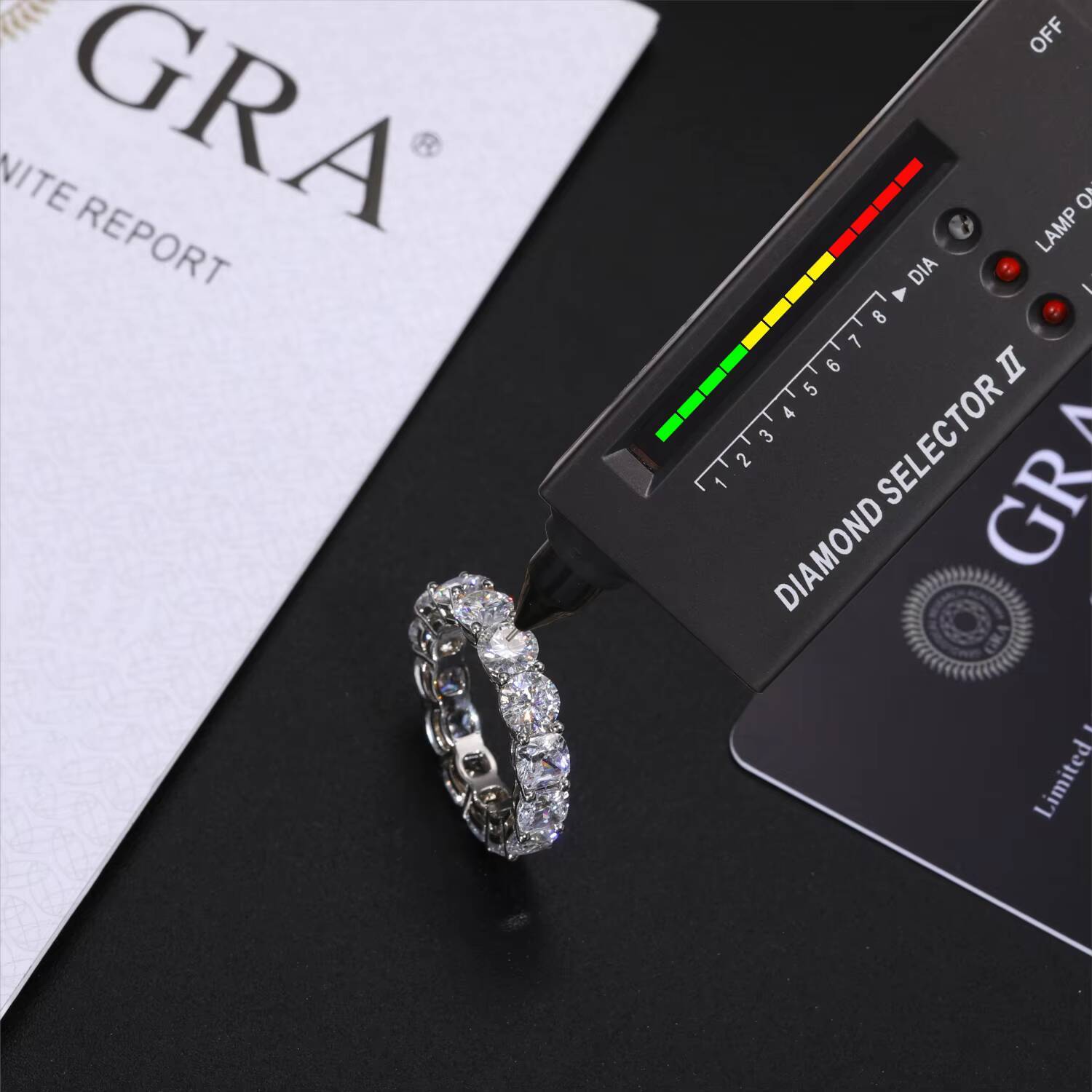 Wholesale Custom Wedding Jewelry White Gold Plated 925 Sterling Silver VVS Moissanite Diamond Tennis Eternity Engagement Ring