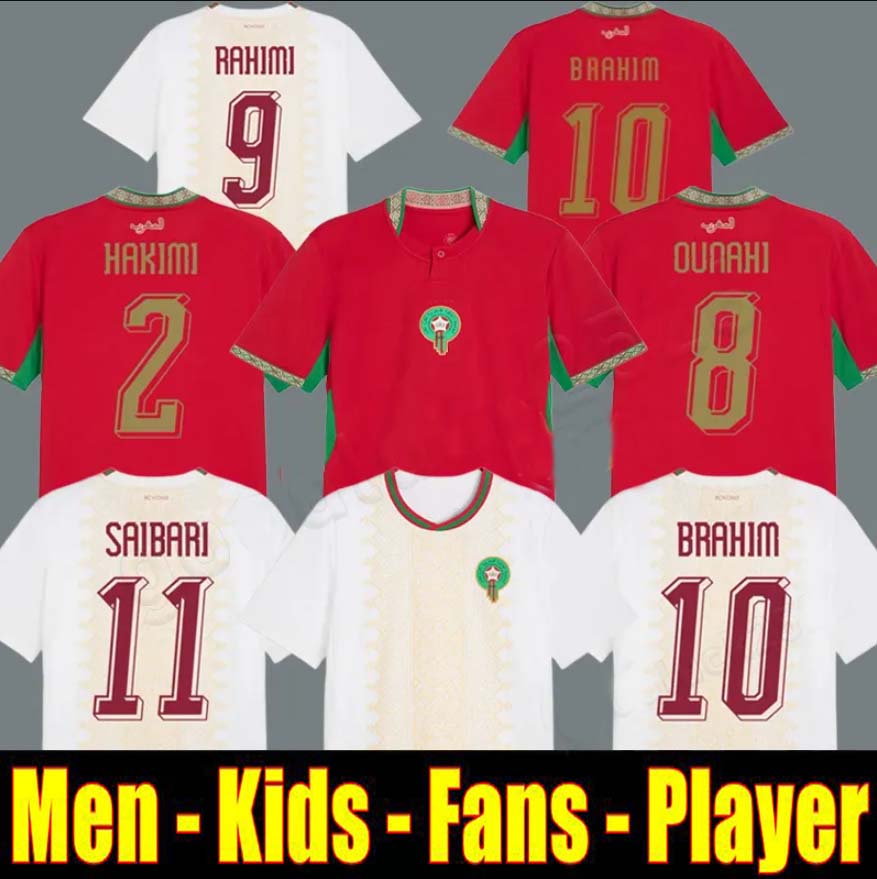 Morocco 2026 World CUP soccer jersey 2025 Africa Cup HAKIMI BRAHIM OUNAHI 2027 SAISS ZIYECH Y.EN-NESYRI 25 26 27 National team Home Player football shirt men Kids kit