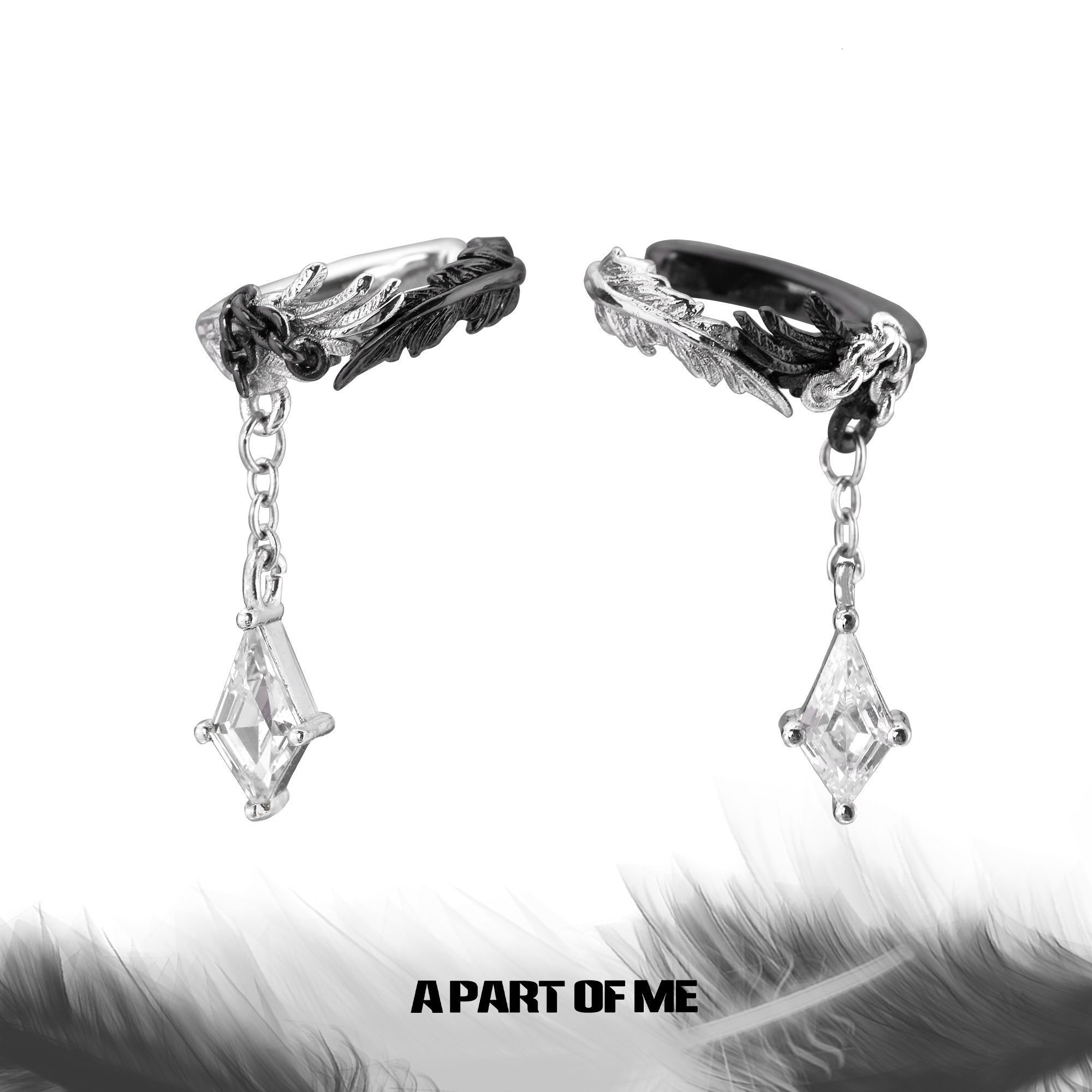 White Dove Crow Tear-drop Shaped Pierced-free Earrings With Feather-covered Ear Hooks Featuring A High-end And Simple Style Ear Ring Designed By A Jew