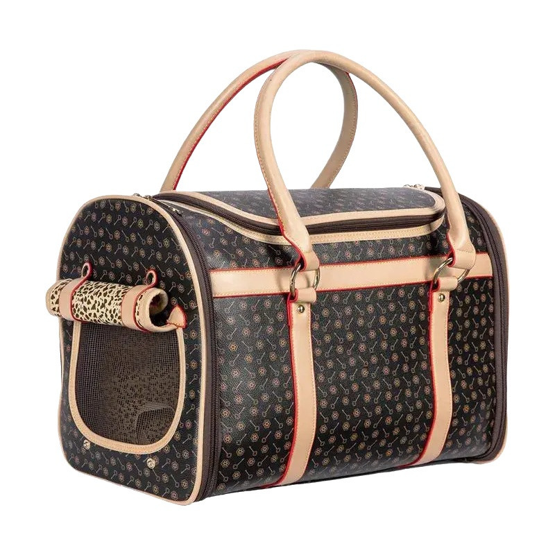 Pet Carrier Puppy Small Dog Wallet Cat Valise Sling Bag Waterproof PU Leather Carrying Handbag for Outdoor Travel Walking Hiking