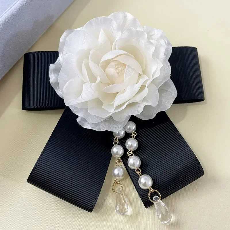 Handmade Camellia Flower Brooch Pearl Tassel Bow Tie Korean Fashion Corsage Collar Pins Wedding Party Jewelry Badge Accessories Z260401
