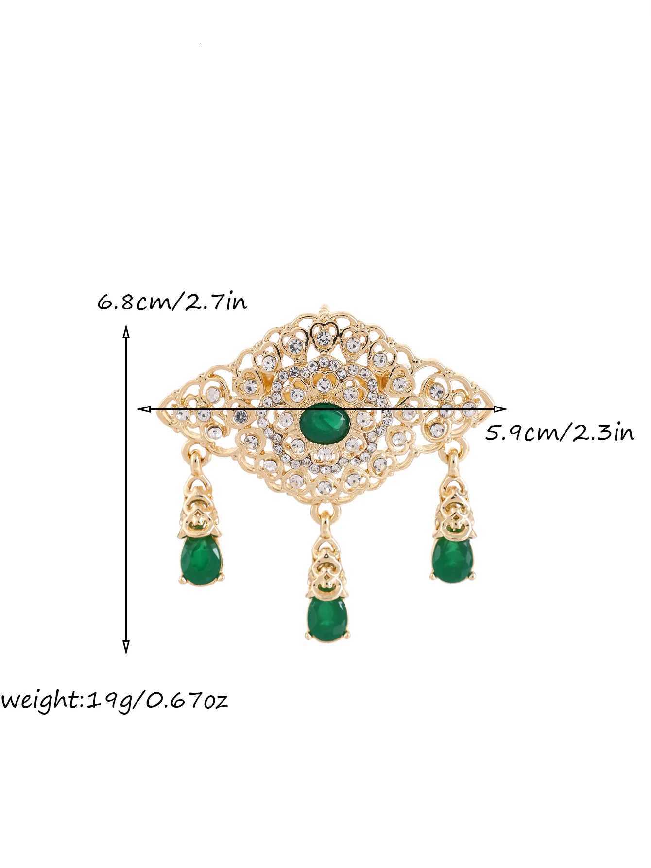 Retro Crystal Corsage Women Moroccan Bridal Brooch Hollow-out Tassel Design With Water drops Rhinestones Z260401