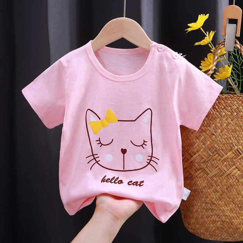 T-shirts T-shirts Children's short sleeve T-shirt cotton baby cartoon thin short sleeve girls' summer new Korean children's single T-sh
