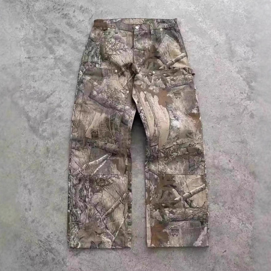 Streetwear Vintage Leather Jacket Jeans Two Piece Y2K Suit Hip Hop Letter Patchwork Embroidery Washed Blue Oversized Zipper Coat 250809