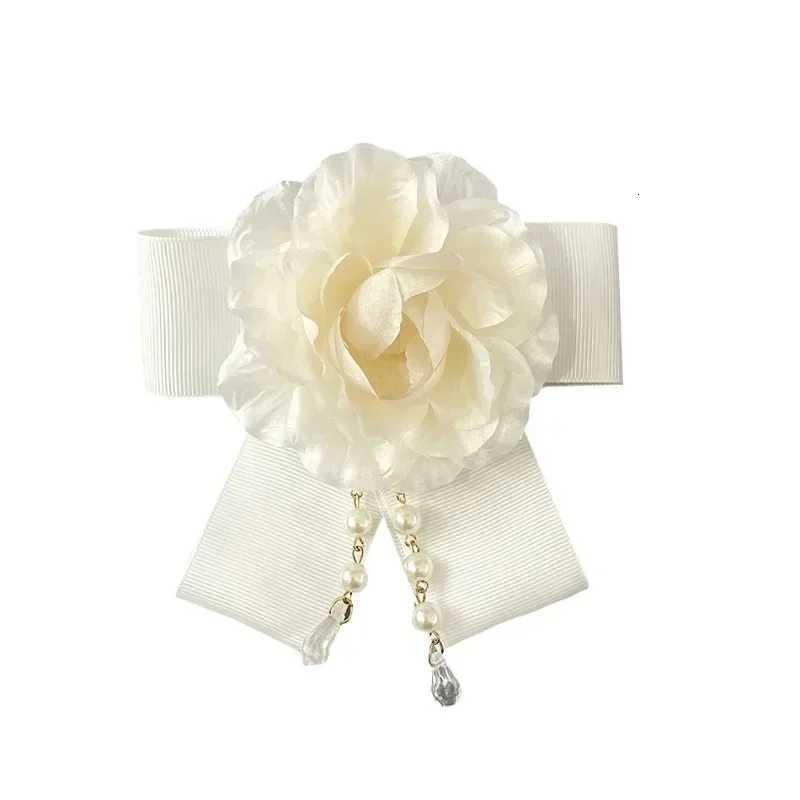 Handmade Camellia Flower Brooch Pearl Tassel Bow Tie Korean Fashion Corsage Collar Pins Wedding Party Jewelry Badge Accessories Z260401