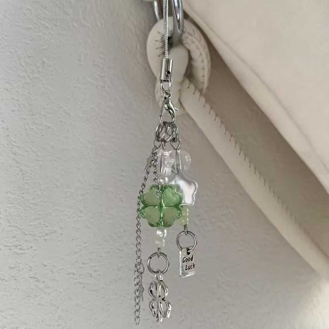 Lucky charm mobile phone chain pendant string bead wind chime camera bag accessory keychain pendant X 260401