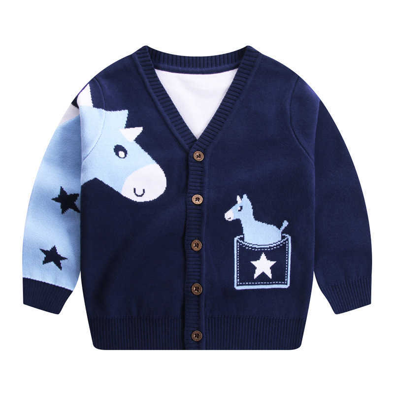 Cardigan Cardigan Class A Spring and Autumn New Children's Sweater Boys' Knitted Cardigan Jacket Trendy V-neck Single-breasted Top Children&