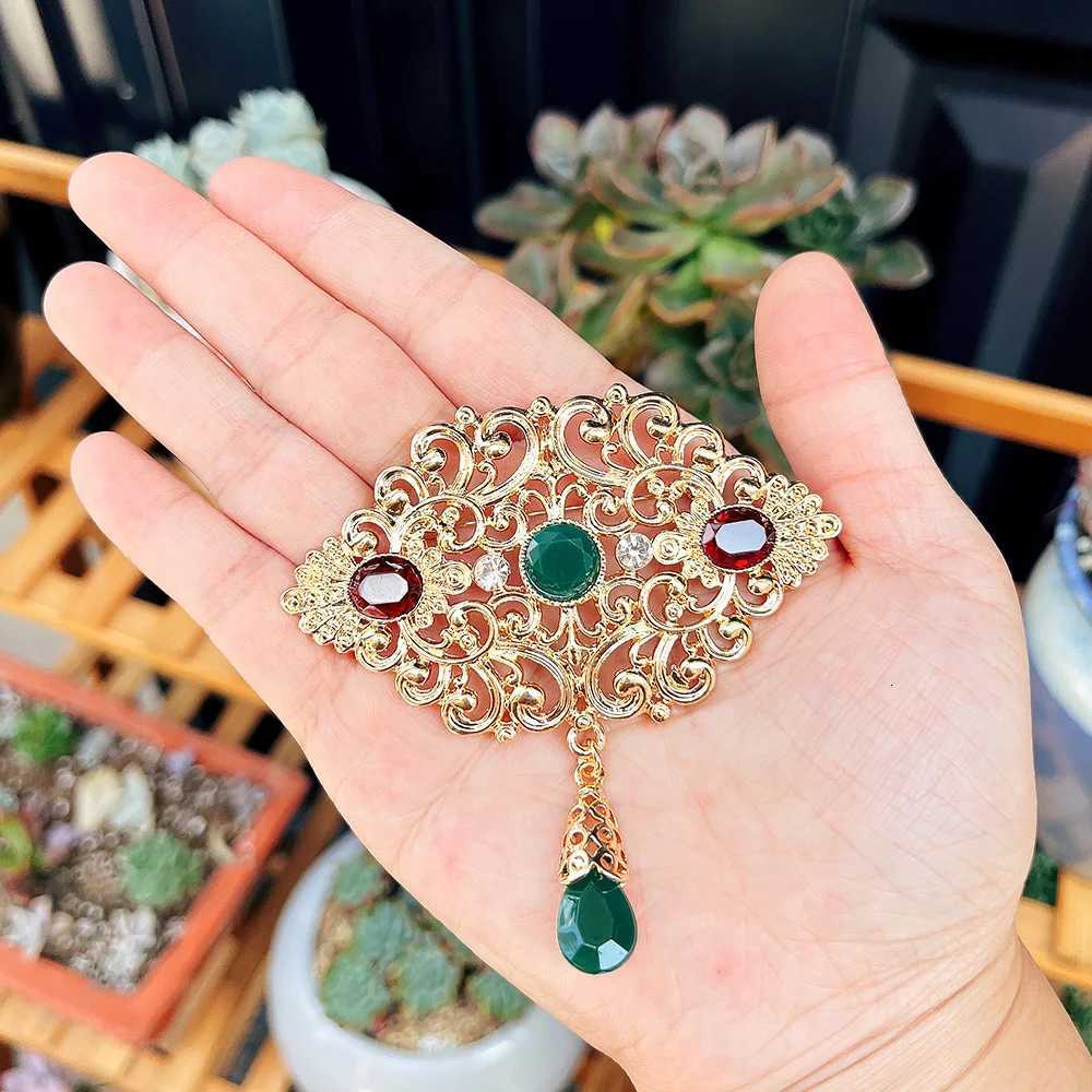 Sunspicems Fashion Arabic Flower Caftan Brooch Pins For Women 18K Gold Color Morocco Algeria Wedding Jewelry Crystal Bijoux Gift Z260401