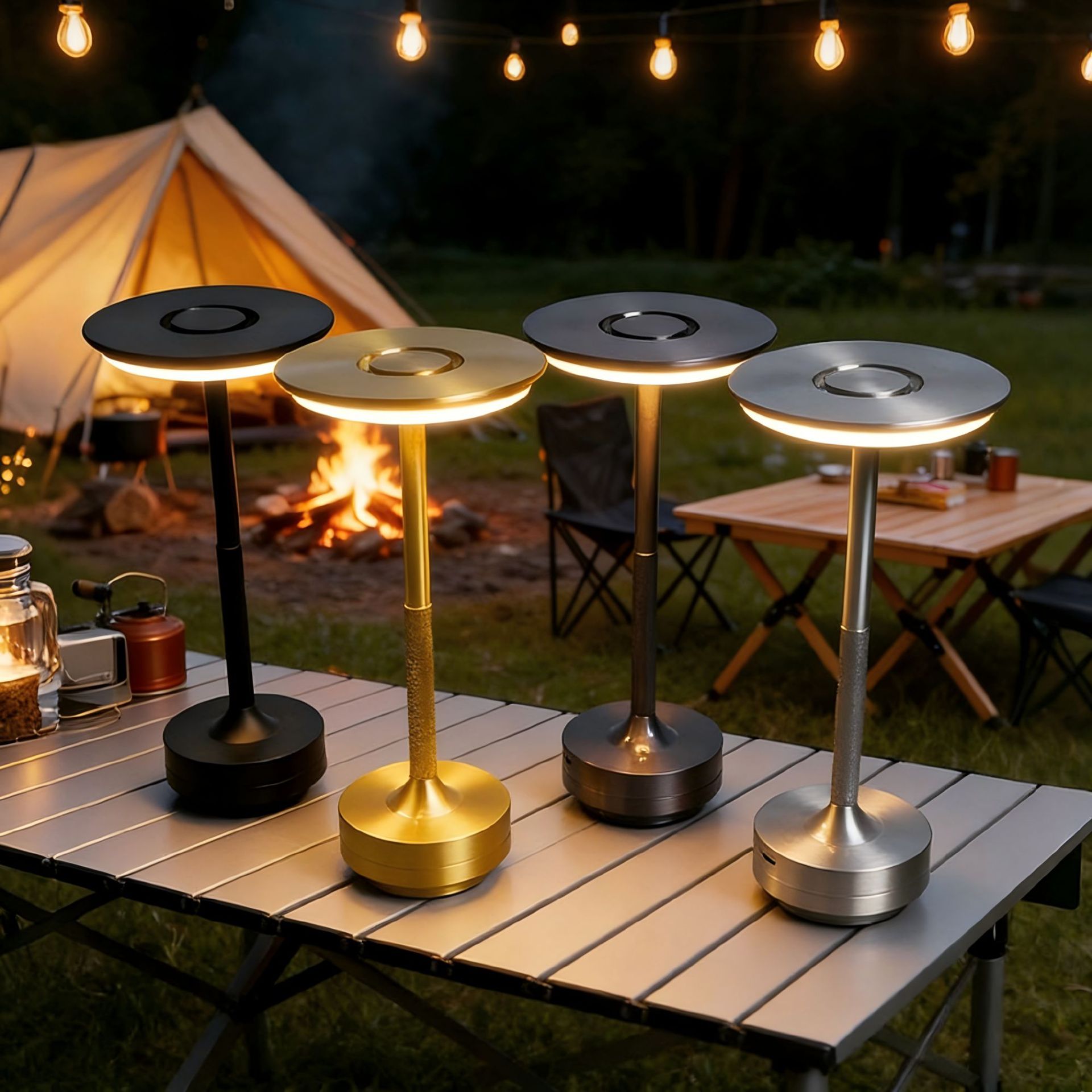 Touch Rechargeable LED Table Lamp, Bar Restaurant Ambient Light, Outdoor Camping Bedside Decor Night Light