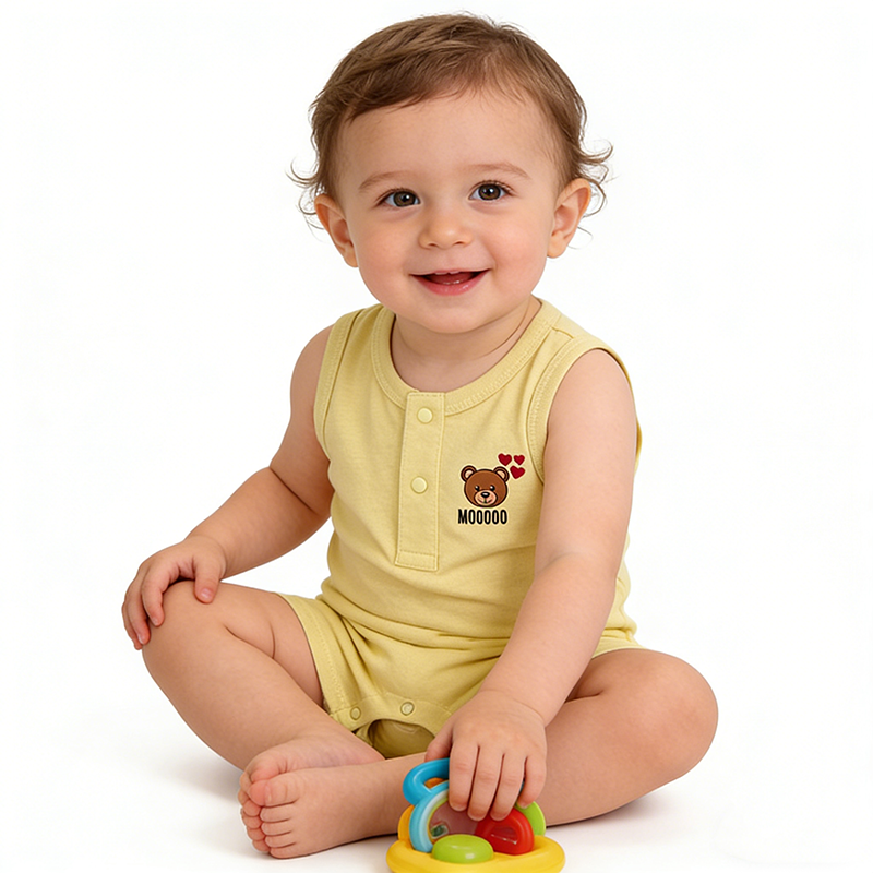 Baby jumpsuit pure cotton summer thin clothing solid color baby girl designer clothes casual toddler sleeveless romper boys kids bodysuit CSD2603043