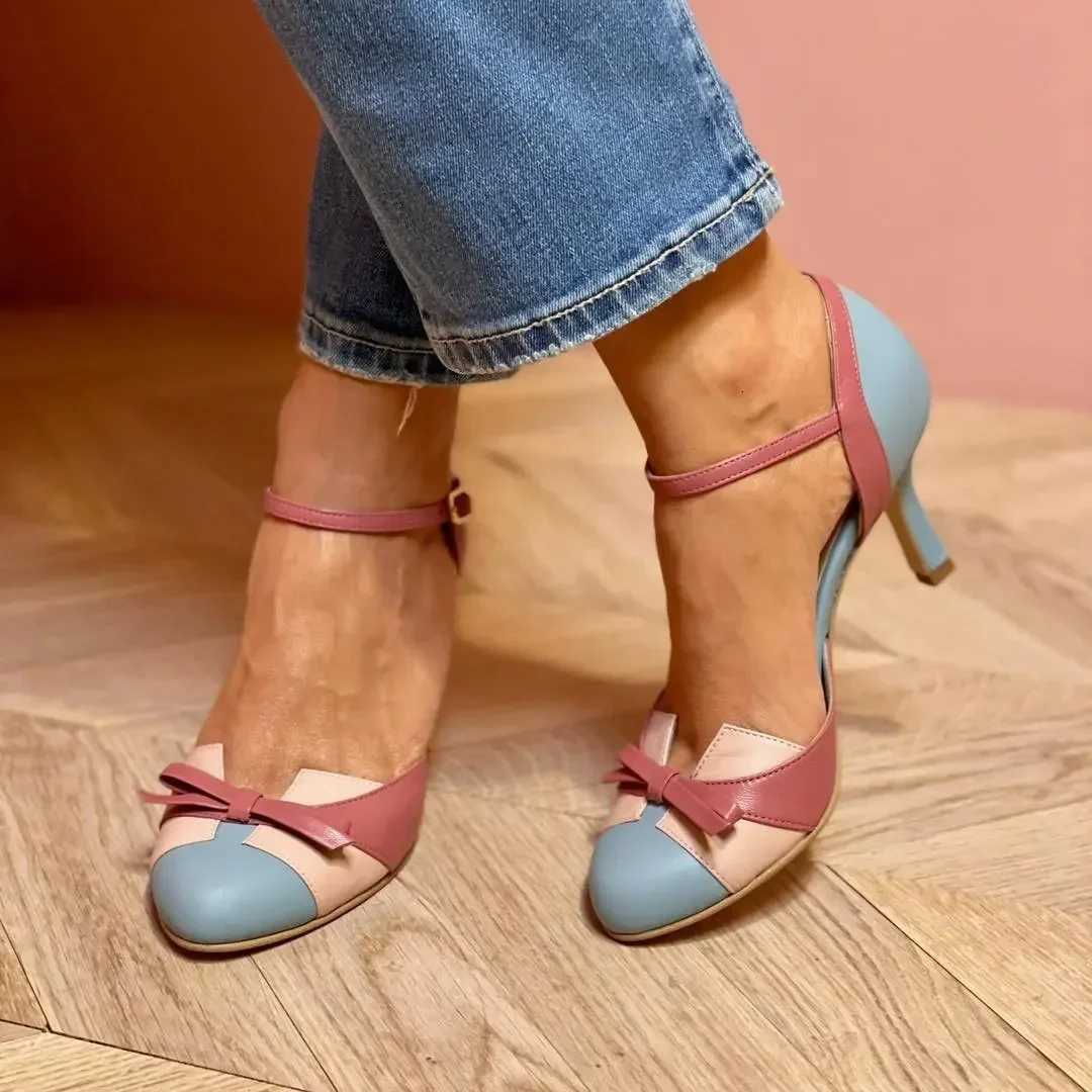 Summer High-heeled Sandals for Womens Fashion Color Blocking Buckle Strap Hollow Sandals Women Shoes Plus Size40-43 X260401