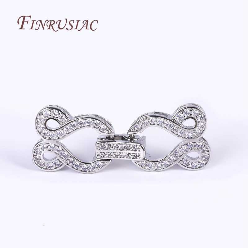 18K Gold Plated Inlaid Zircon Closure Fasteners Lock ClaspsHandmade Decorative Connector Fastener Pearls Clasps Supplies Z260401