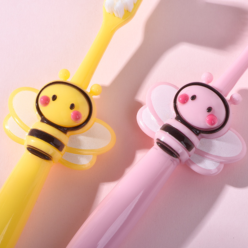 Cartoon Bee Kids Toothbrush Soft Bristles For 0-12 Years Old Baby Home Use