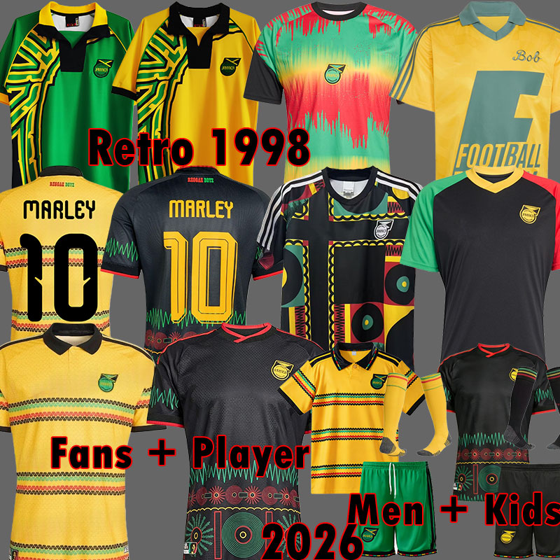 2026 Jamaica Bob Marley soccer jerseys 26 national football team Bailey ANTONIO Nicholson training pre match Retro Kit Jamaica 1998 Retro Reggae Boyz Tops S 4XL