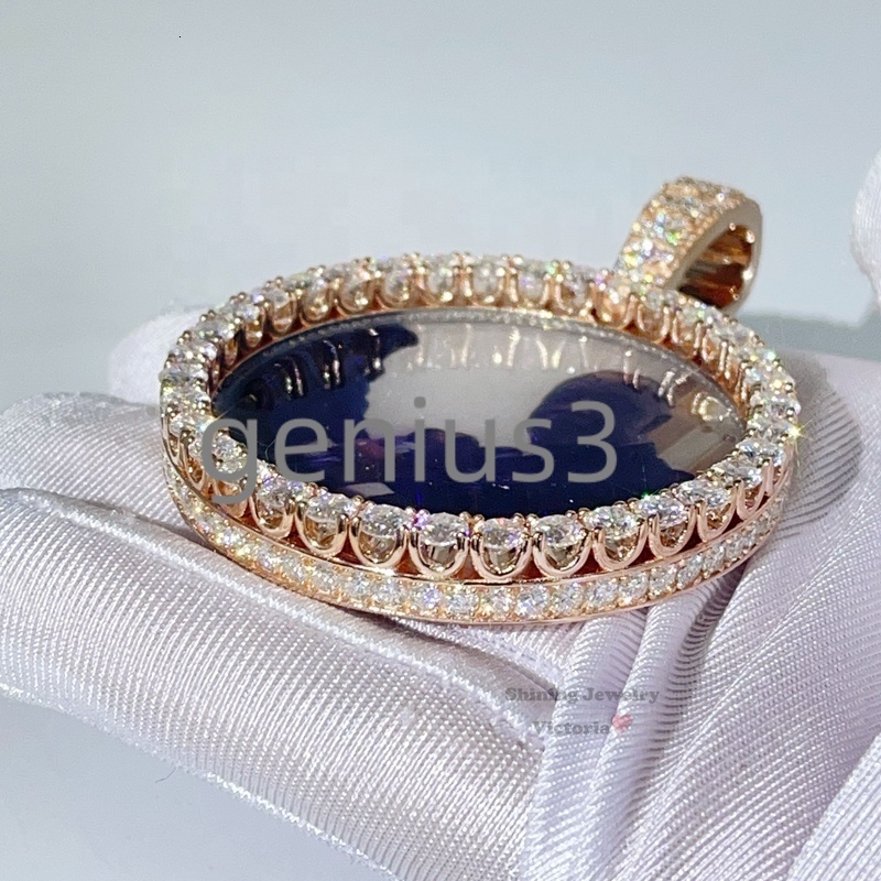 Pass Diamond Tester 25 Width Moissanite Diamond Iced Out Rose Gold Iced Out Custom Picture Pendant