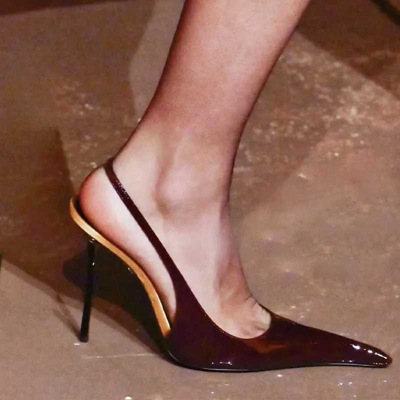 2026 Women Sexy Pointed Toe High Heeled Shoes For Womans Thin Heels Slip-On Summer Pumps Luxury Lady Black Wedding Party Sandal X260401
