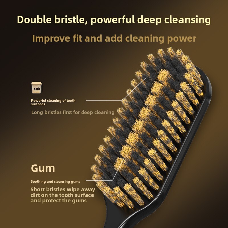 Toothbrushes Black Gold Hundred Hole Big Head Giant Soft Bristled Efficient Cleaning High Value Handle Gift Box Packaging