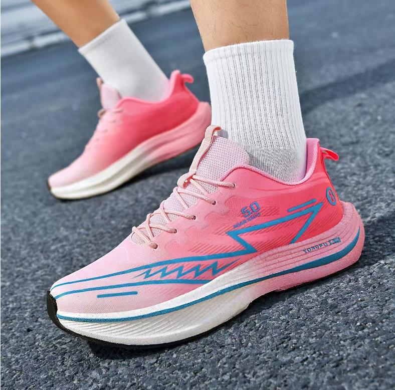 Designer Running Shoes Student Shock Absorbent Sports Shoes Youth Marathon Racing Carbon Plate Professional Running Shoes 26-4.1-2