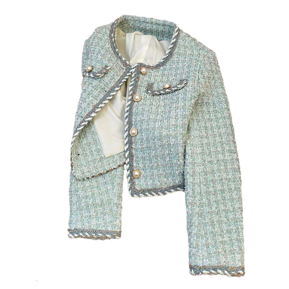 Ladies' Coat Fashionable Casual And Elegant Versatile Jacket Blue French Exquisite Tweed Short Jacket Women's Spring And Autumn New Fashiona - view 9
