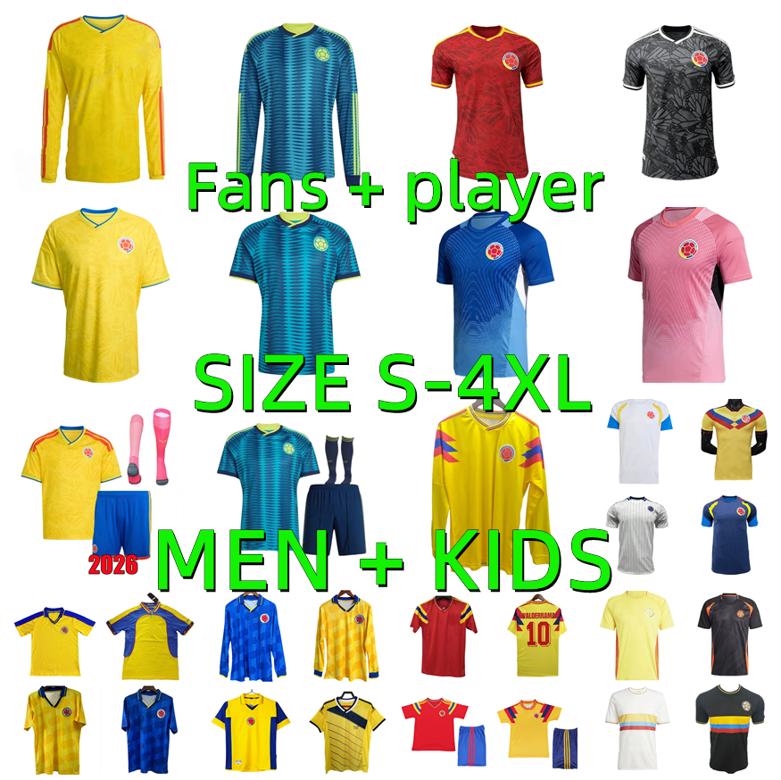 2026 2027 Colombia Richard Rios soccer jersey 24 25 26 27 JAMES LUIS DIAZ 1990 2001 2014 Retro Escobar Valderrama football shirt maillot de foot Player version Men kids