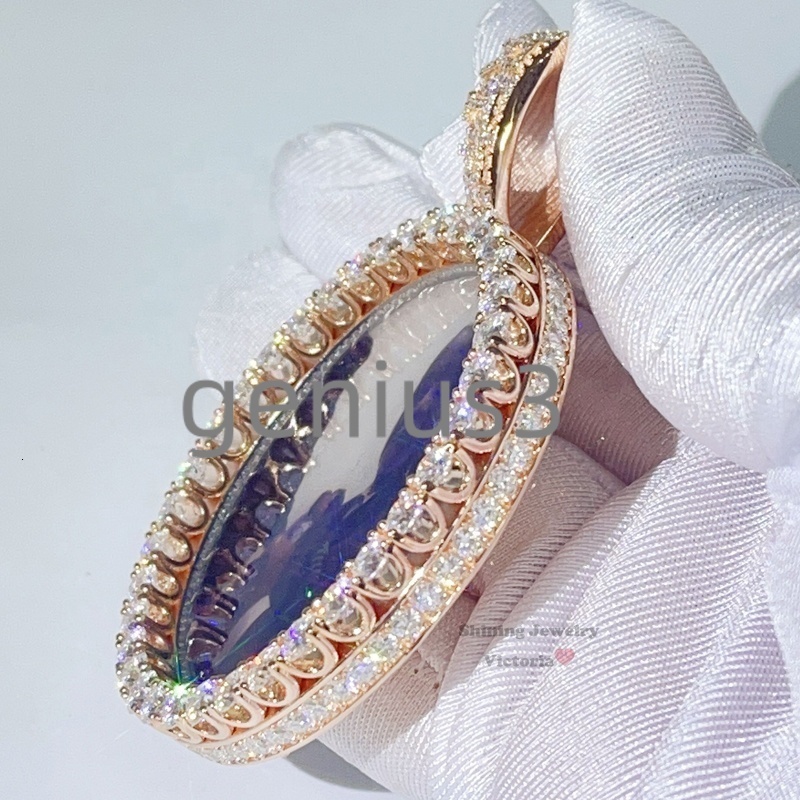 Pass Diamond Tester 25 Width Moissanite Diamond Iced Out Rose Gold Iced Out Custom Picture Pendant