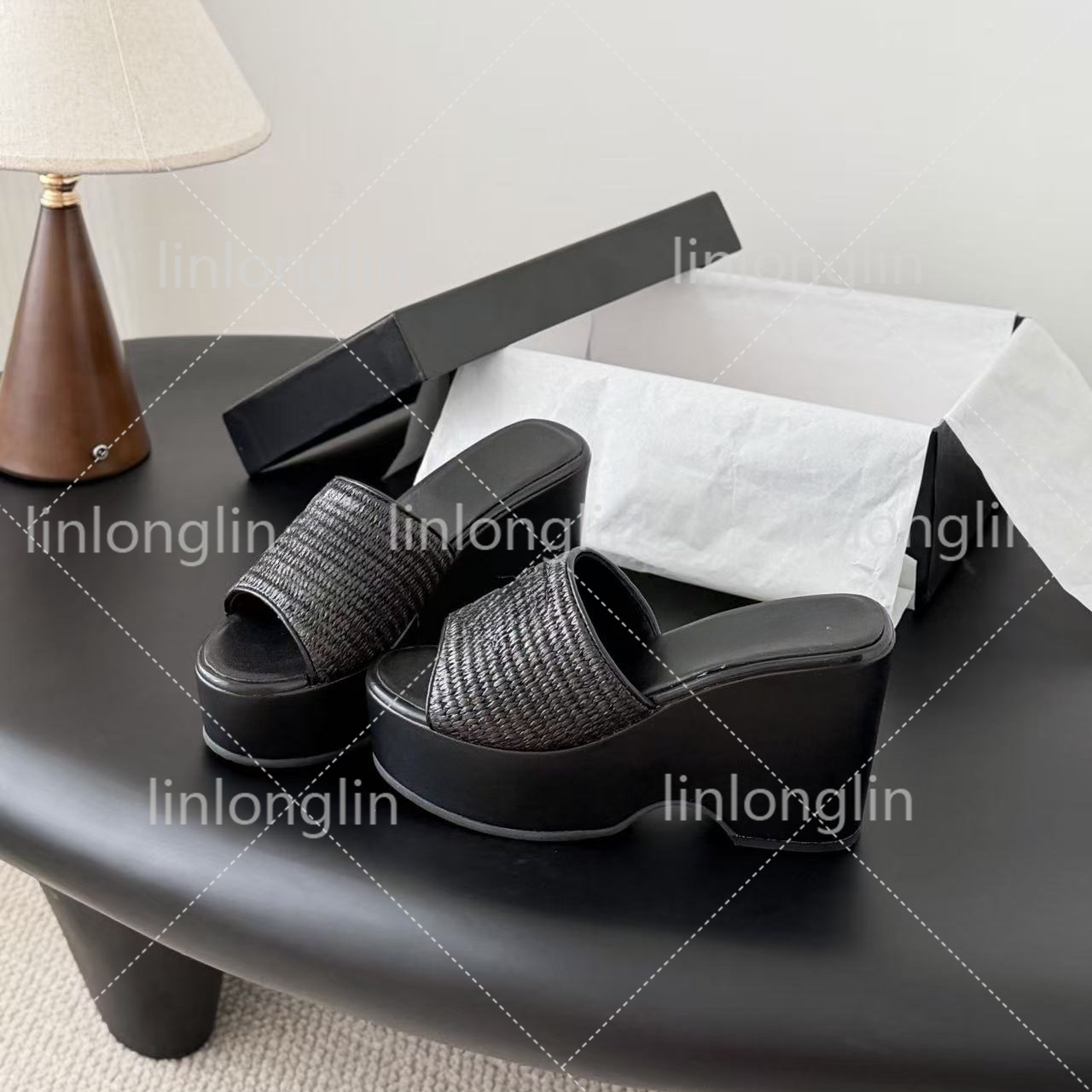 luxury designer inspired platform wedge sandals for women quilted tweed open toe ankle strap sandals comfortable beach walking shoes fashion dress sandals