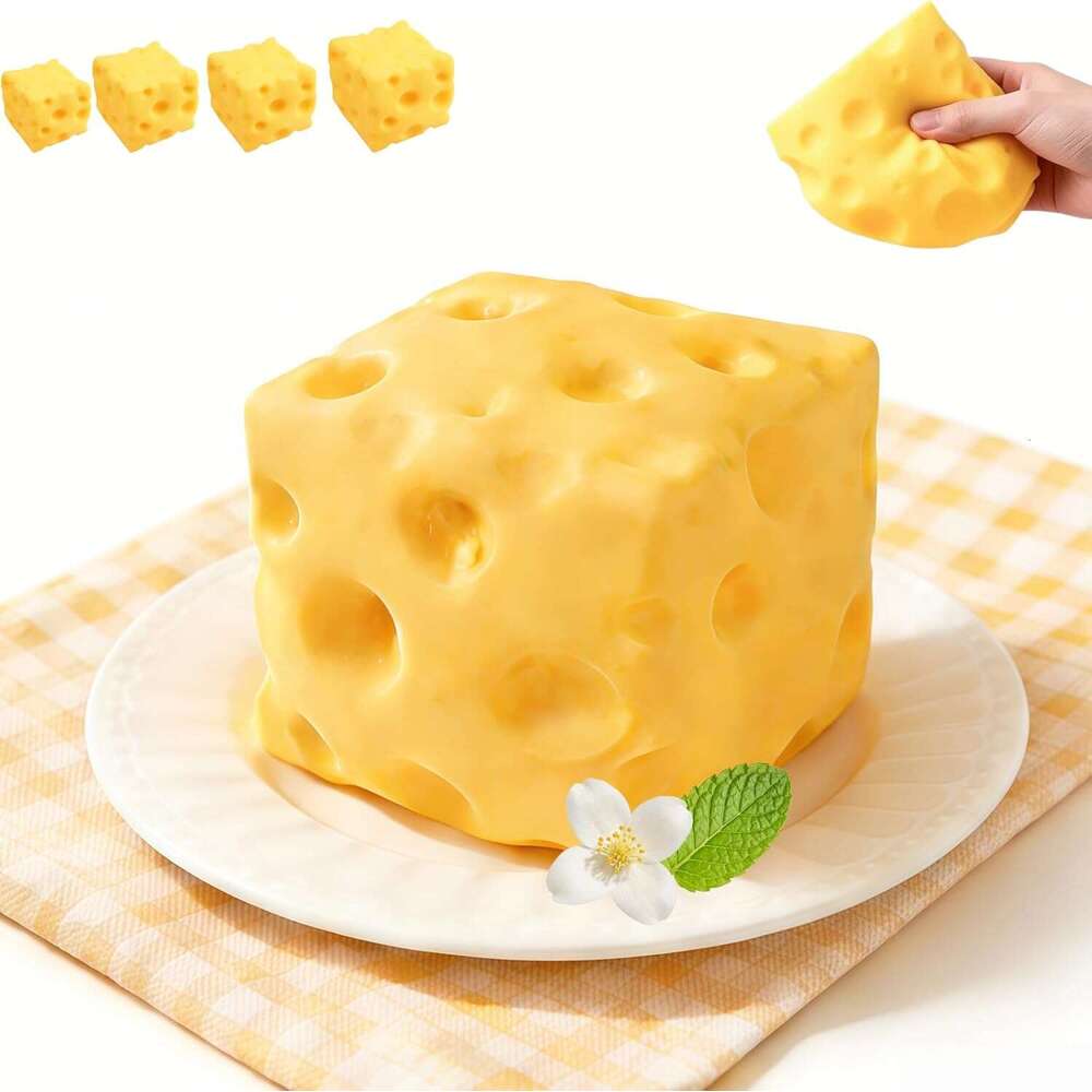 2026 New Big Squishy, 2.7/3.3/3.9/4.7 Squishy Block, Giant Cheese Squishys, Rebounding Jumbo Squishys-Cheeses Adults, Help for Relax & Focus 2.76 in a13